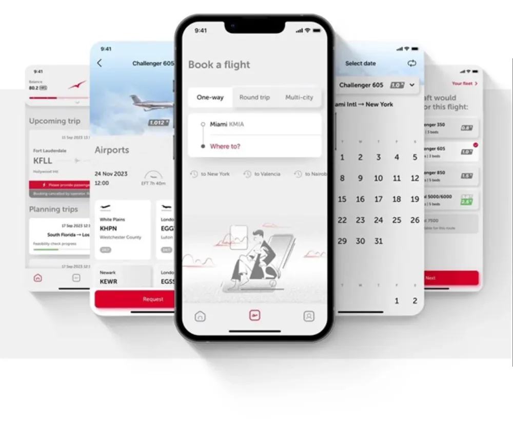 Beta version of the VistaJet app-based services, providing access-for-all to business jets.